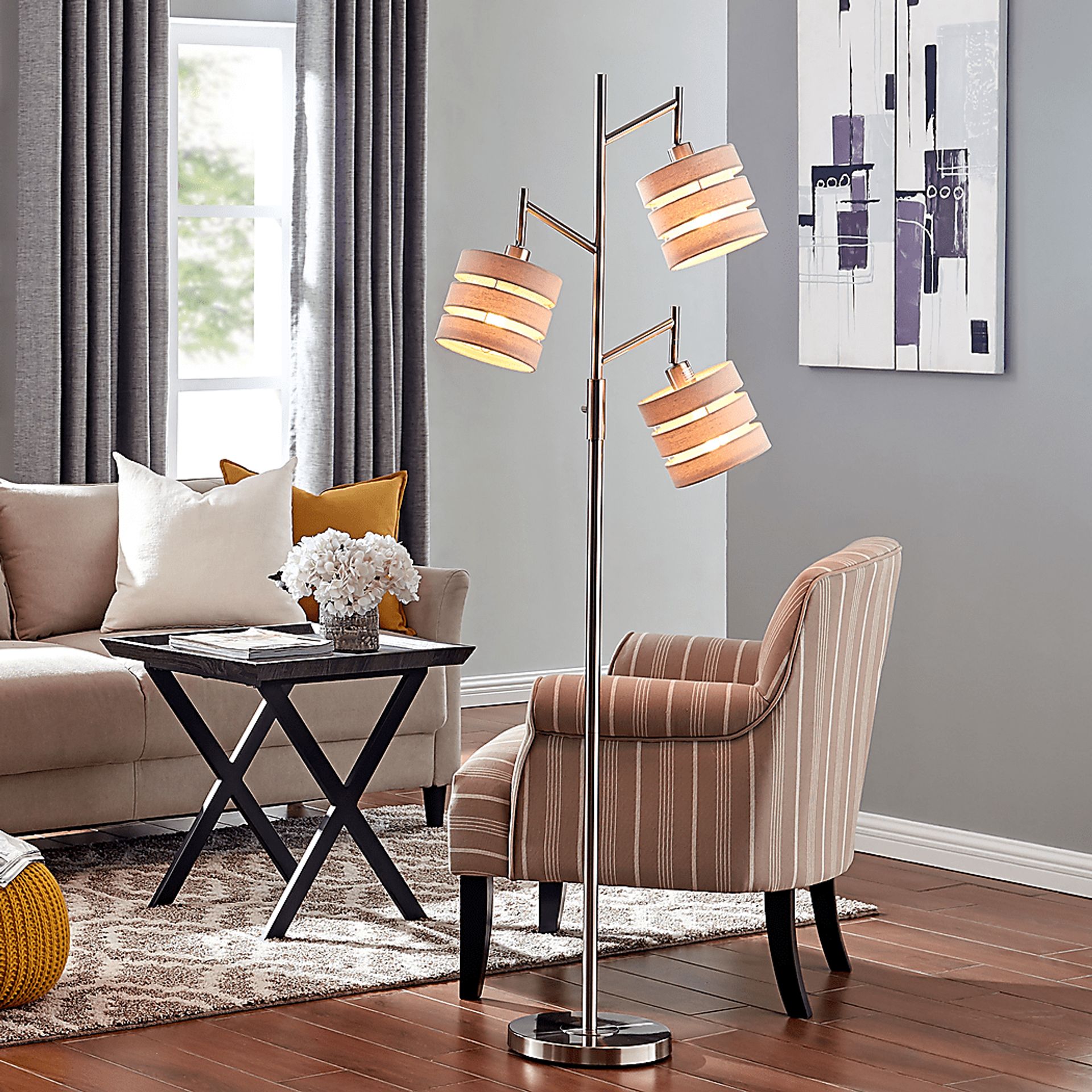 Quaylo Lane Silver Tree Floor Lamp - Image 2