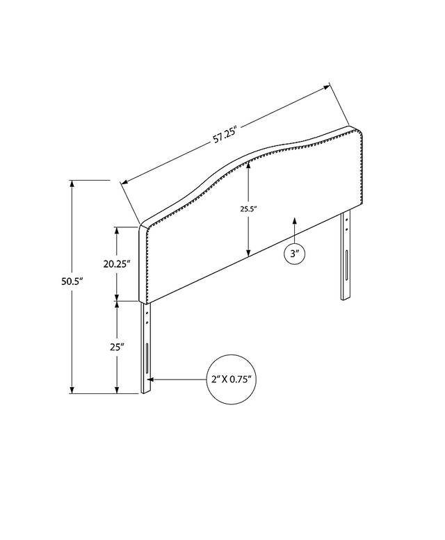 Quencer Gray Full Headboard - Thumbnail - Image 4