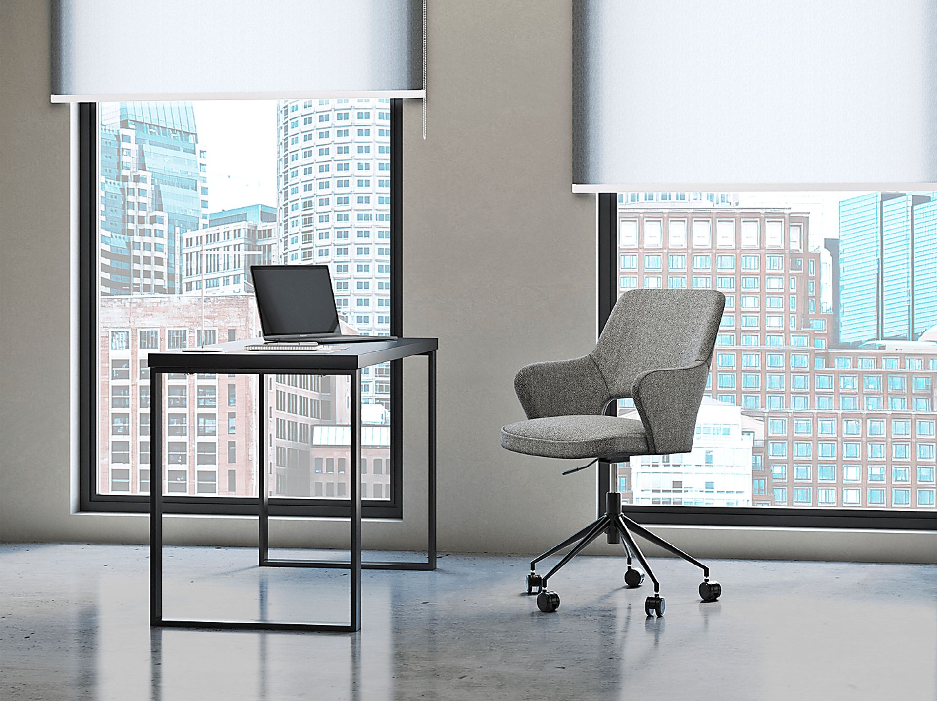 Quiment Light Gray Office Chair - Image 2