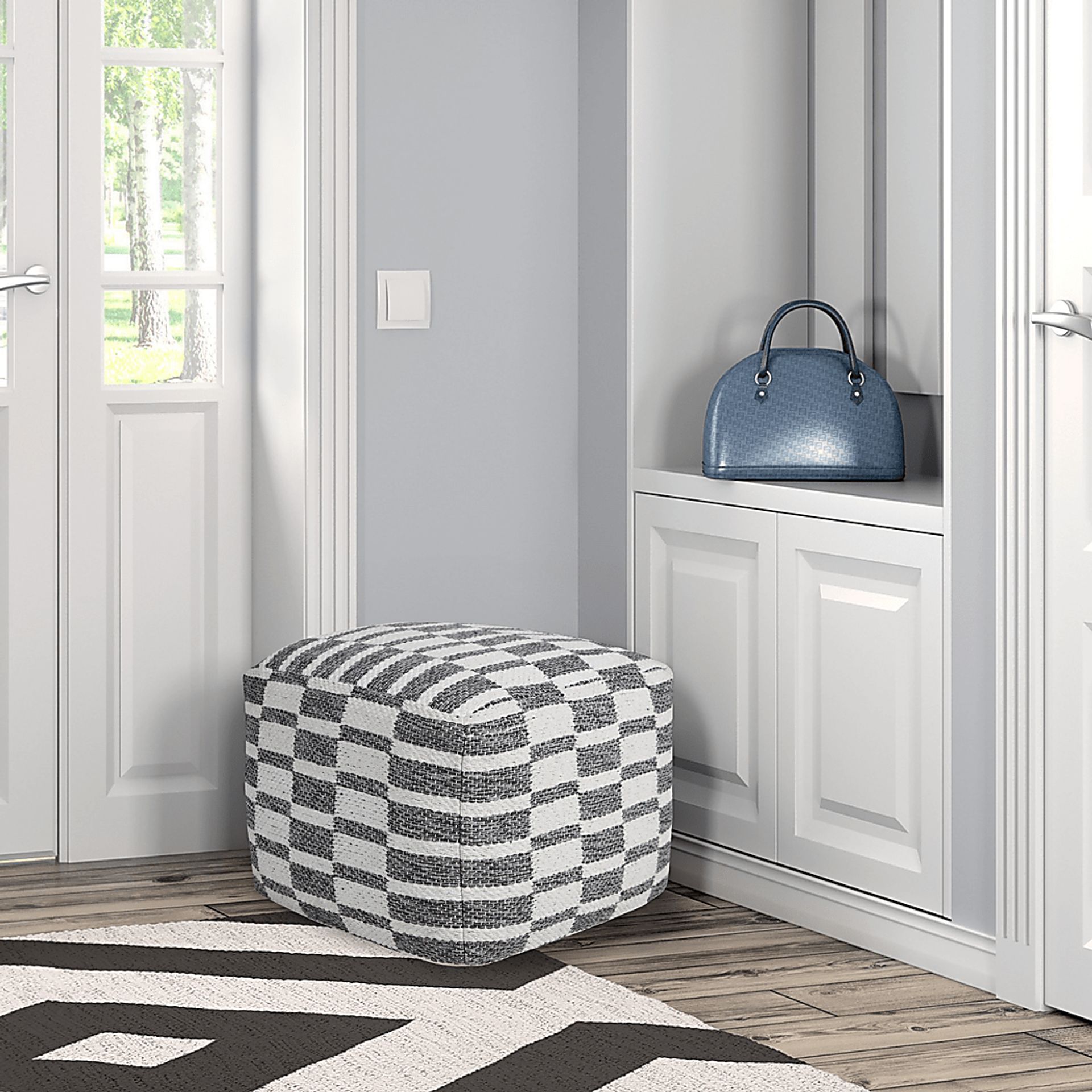 Melorna Gray Pouf - Image 3