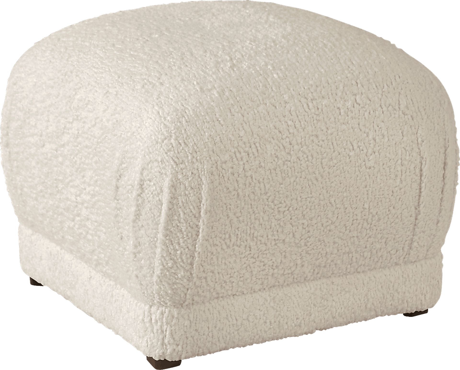 Quinella Ivory Ottoman - Image 1