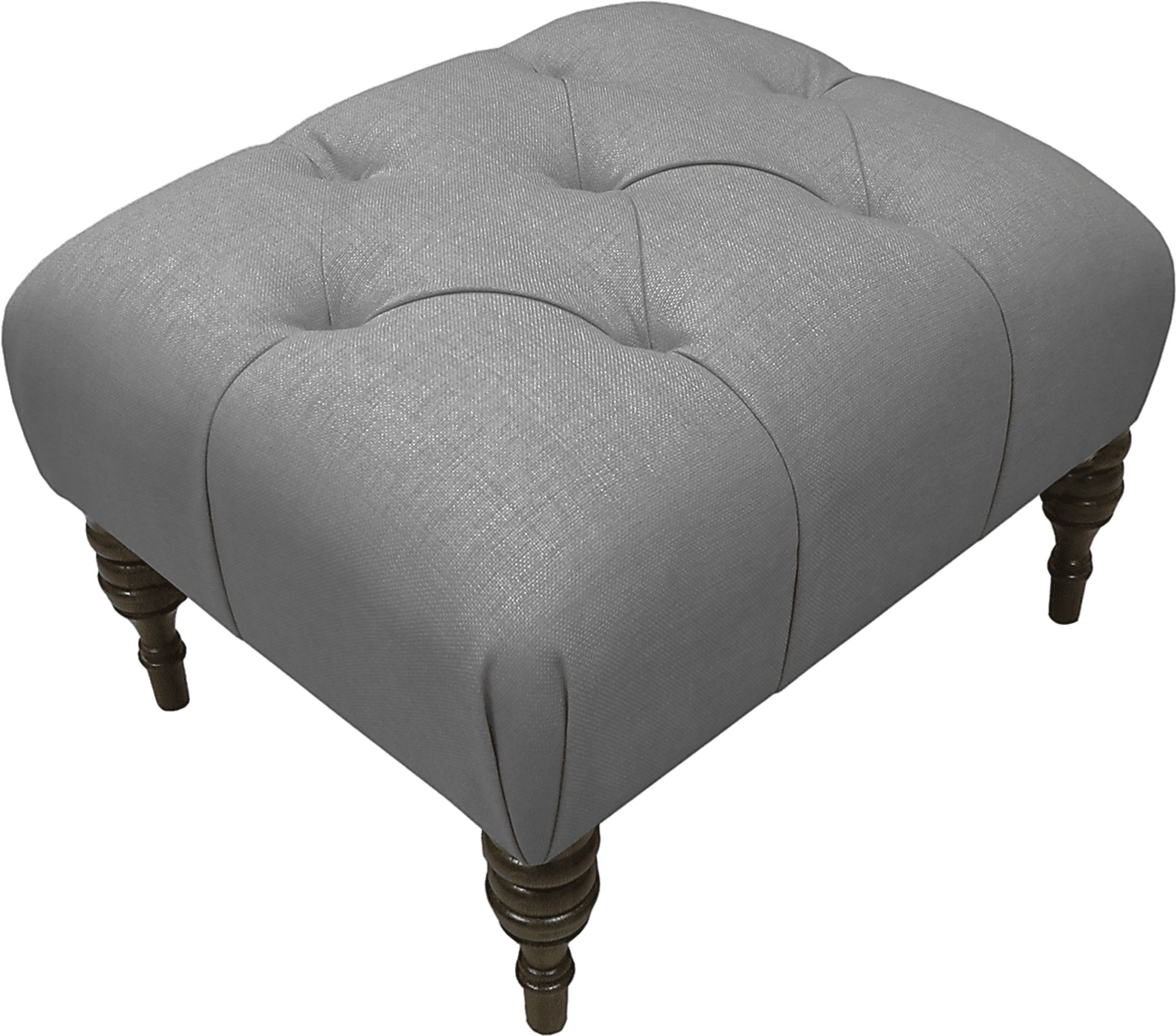Quinn Hill Gray Tufted Ottoman - Image 1