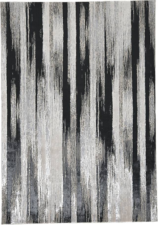 Radio Waves Black 8' x 10' Rug - Thumbnail - Image 1