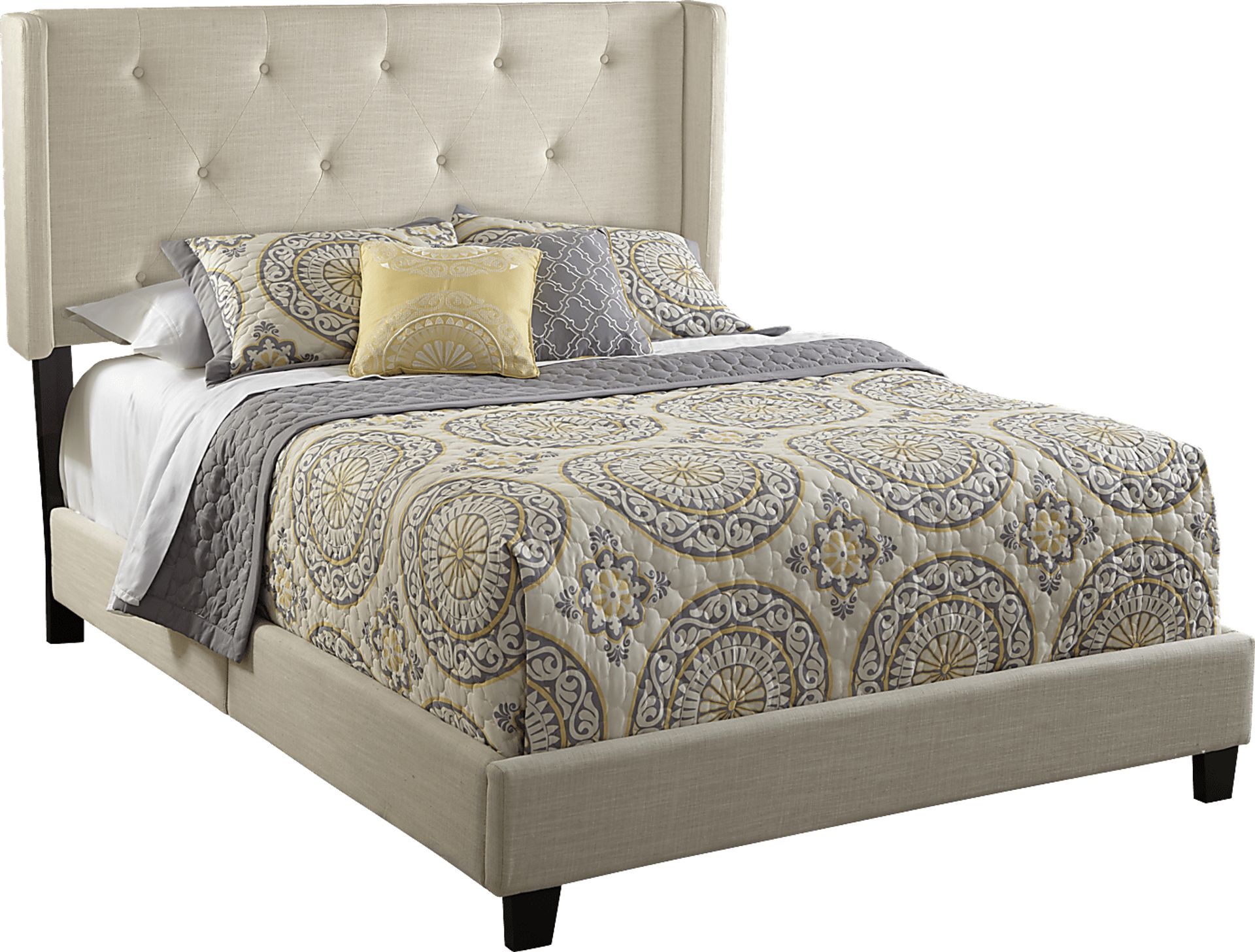 Raenne Cream Queen Upholstered Bed - Image 1