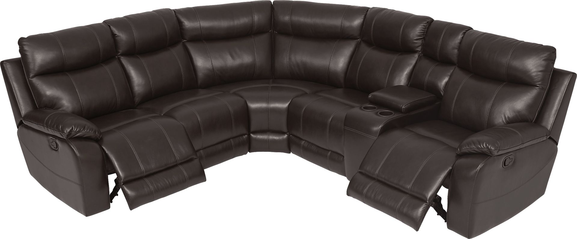 Ragili Dark Brown Leather 6 Pc Sectional Living Room - Image 3