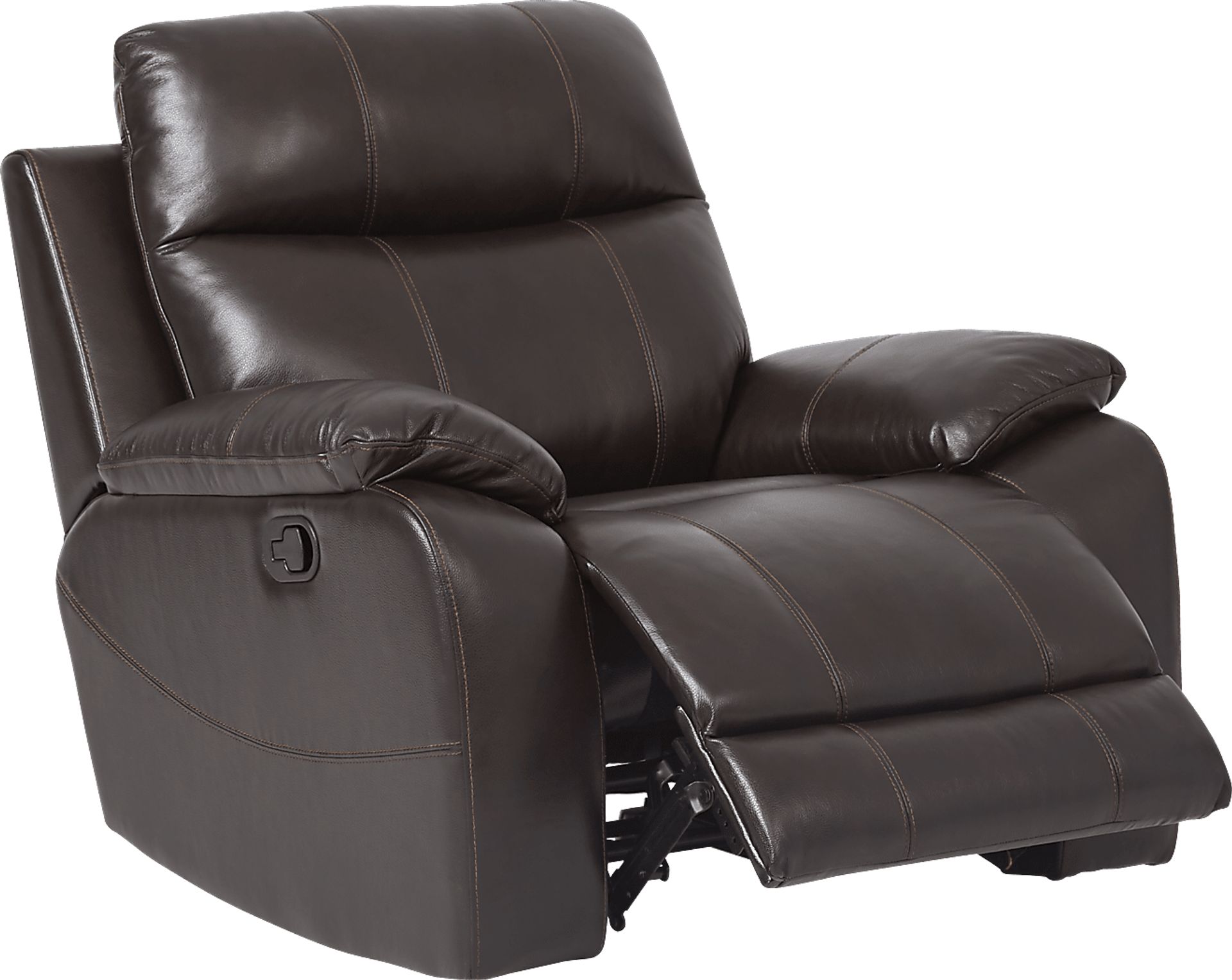 Ragili Dark Brown Leather Glider Recliner - Image 2