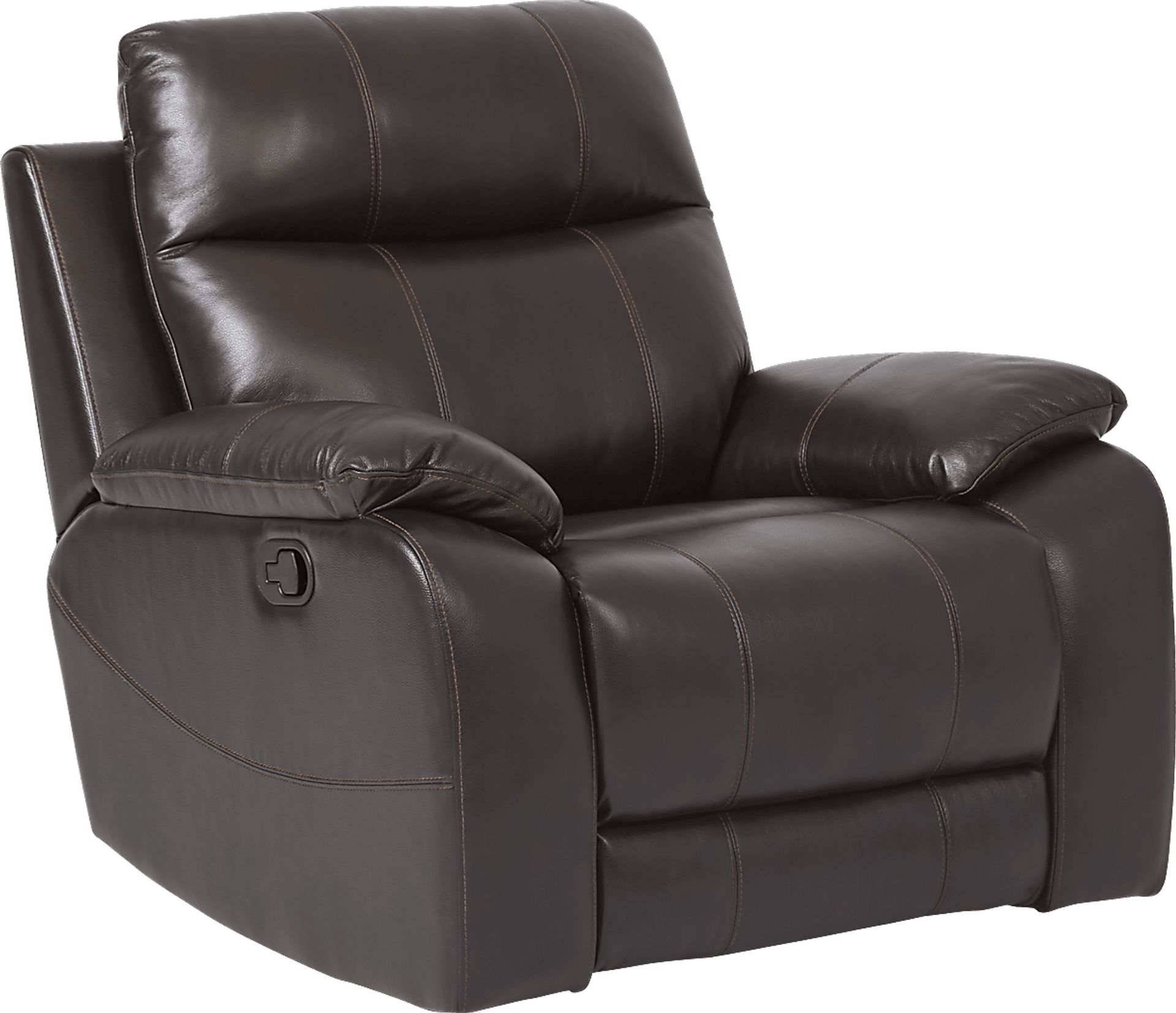 Ragili Dark Brown Leather Glider Recliner - Image 1