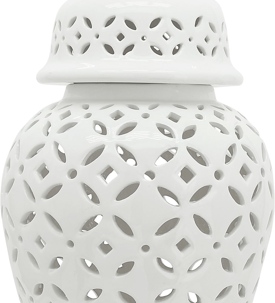 Railsback White Temple Jar