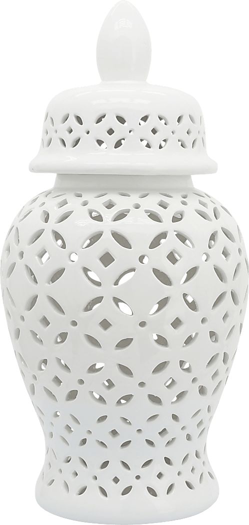 Railsback White Temple Jar