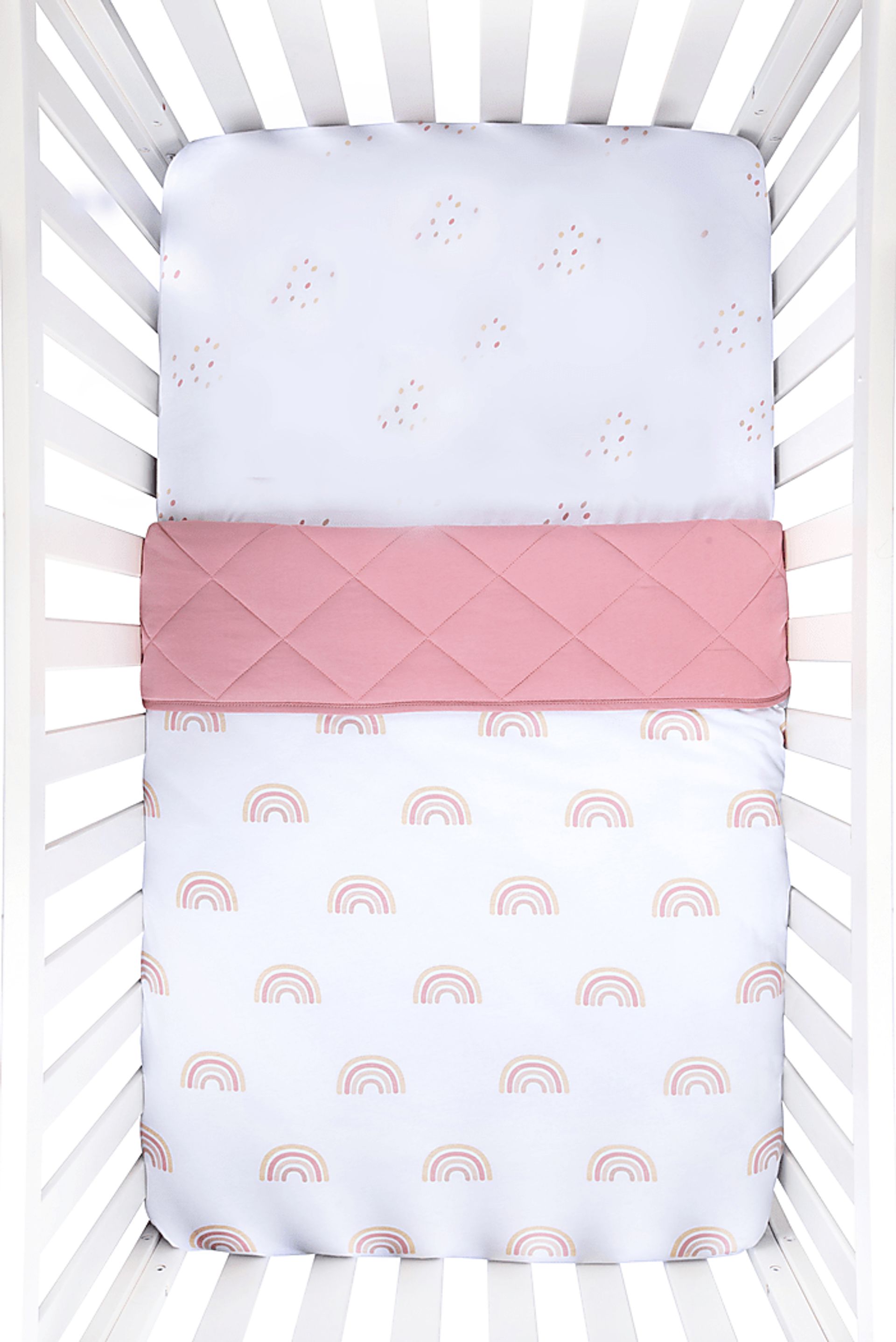 Rainbowville Pink 3 Pc Baby Bedding Set - Image 2