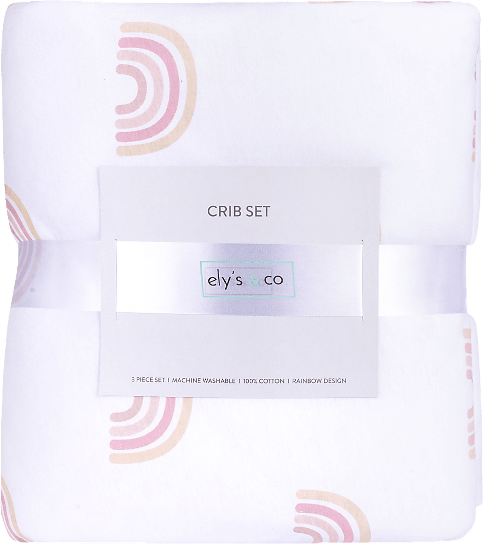 Rainbowville Pink 3 Pc Baby Bedding Set - Image 3