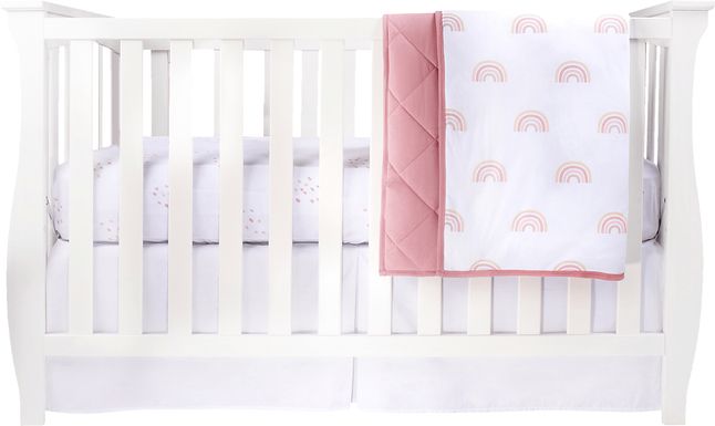 Rainbowville Pink 3 Pc Baby Bedding Set