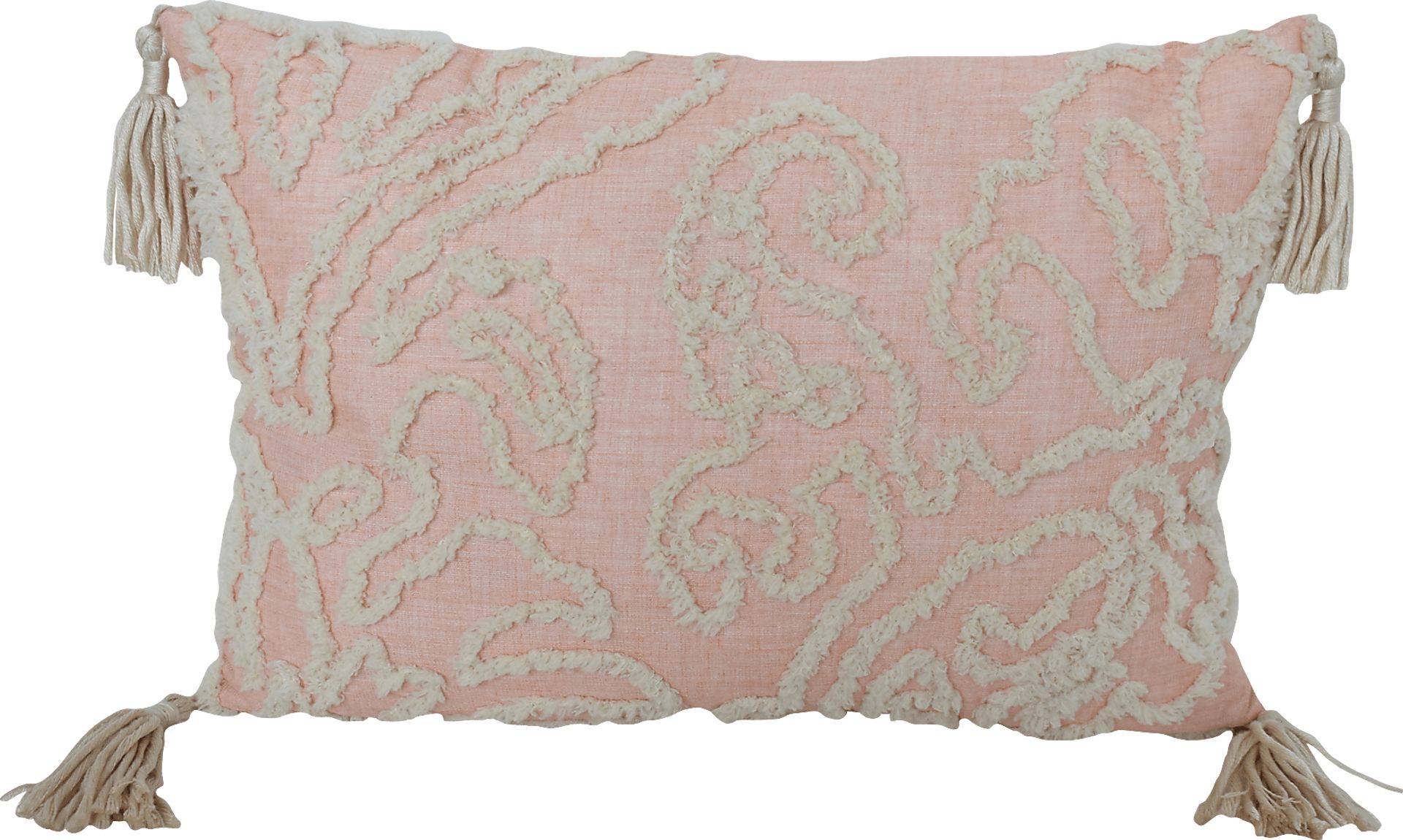 Rainier Falls Beige Throw Pillow - Image 1