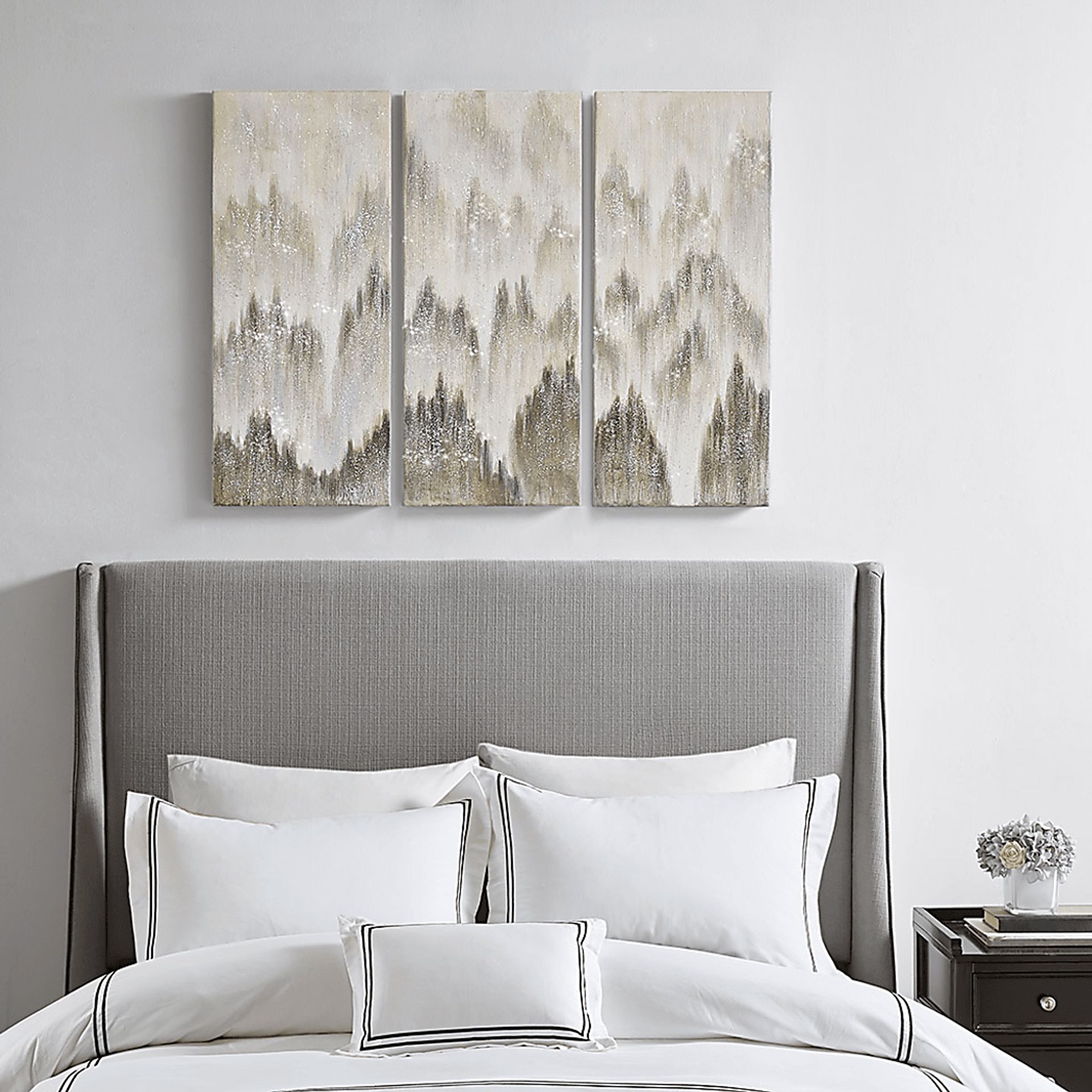 Rainy Forest Gray Artwork, Set of 3 - Image 6
