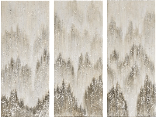 Rainy Forest Gray Artwork, Set of 3