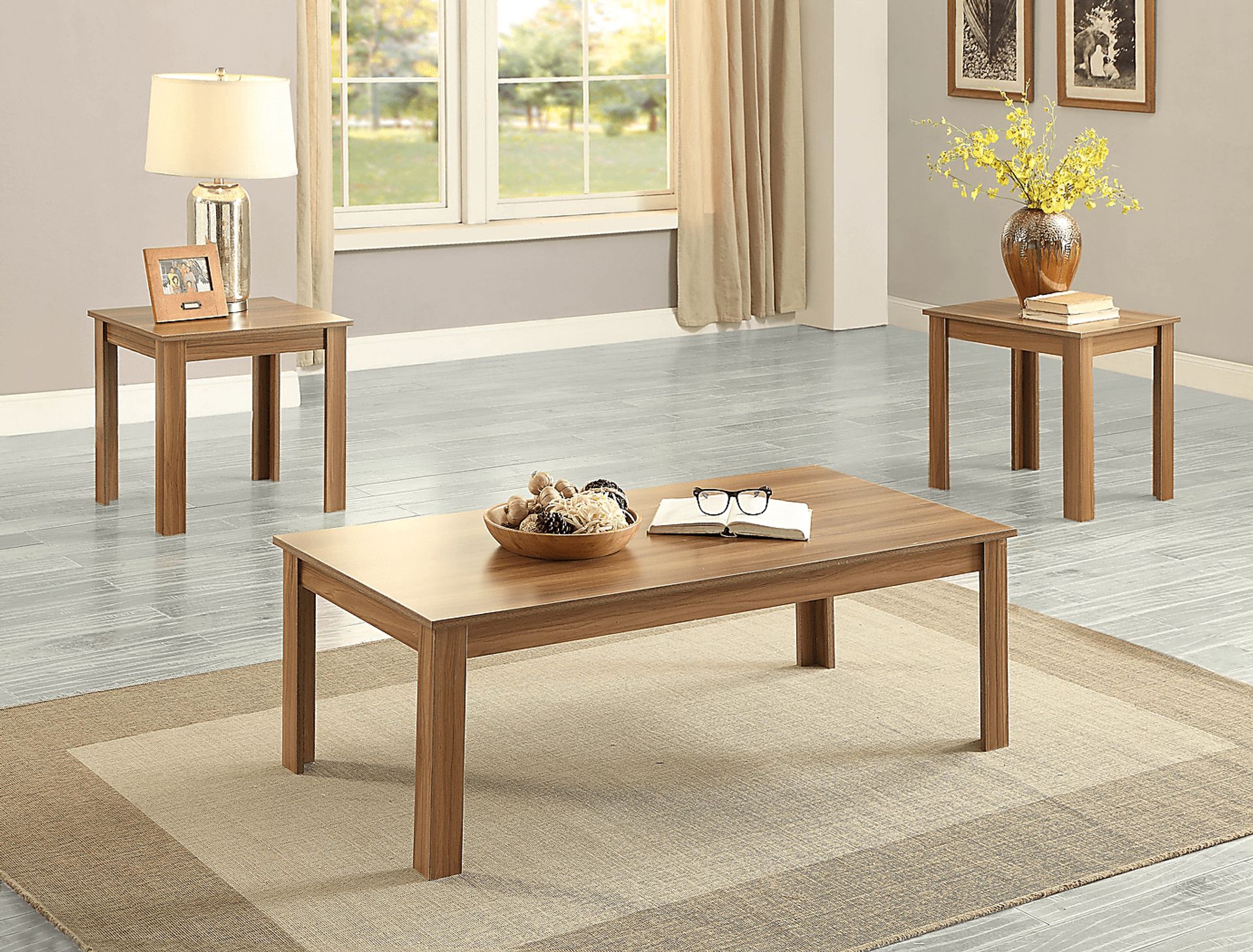 Raisa Brown 3 Pc Table Set - Image 2