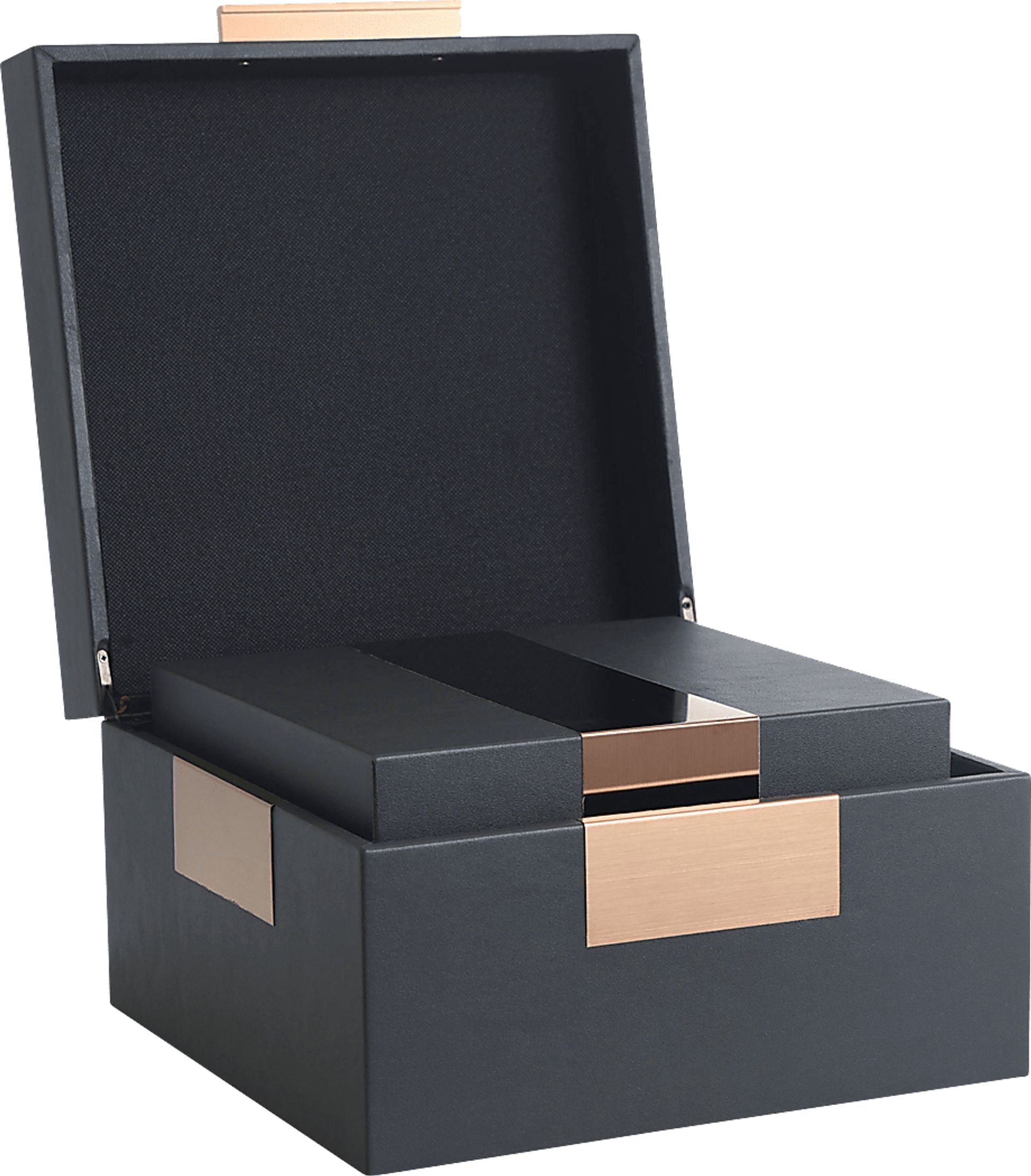 Ramila Charcoal Decorative Box, Set of 3 - Image 4