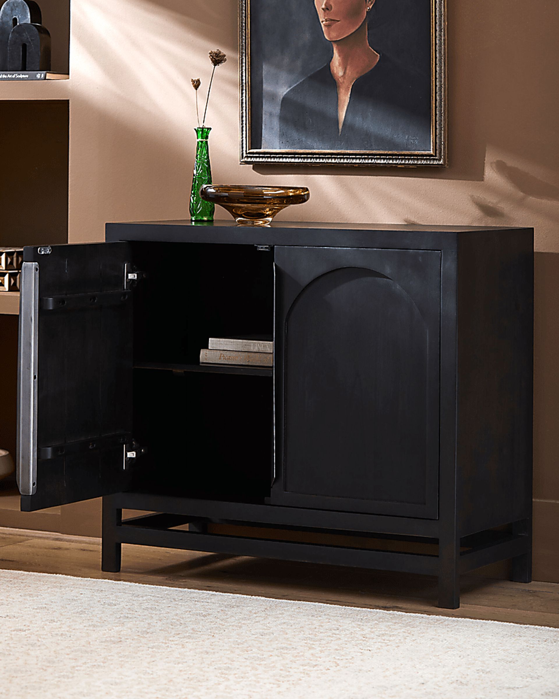 Ramiya Black Accent Cabinet - Image 2