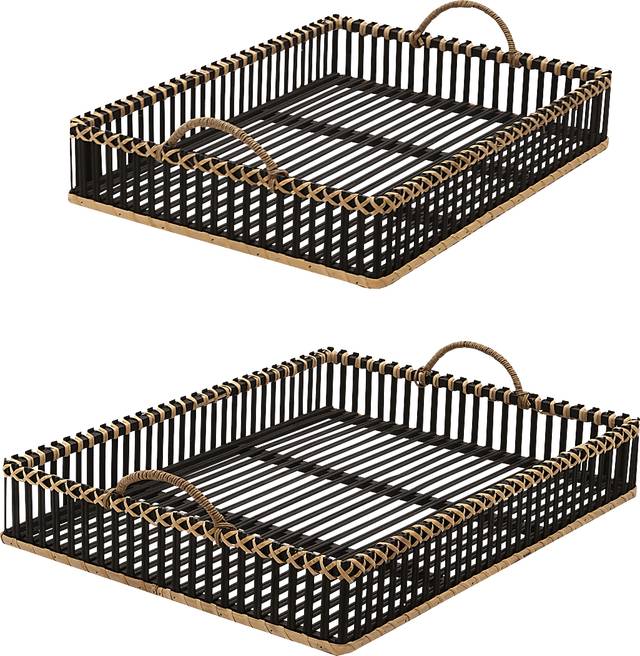 Ramlow Black Tray, Set of 2 - Thumbnail - Image 1