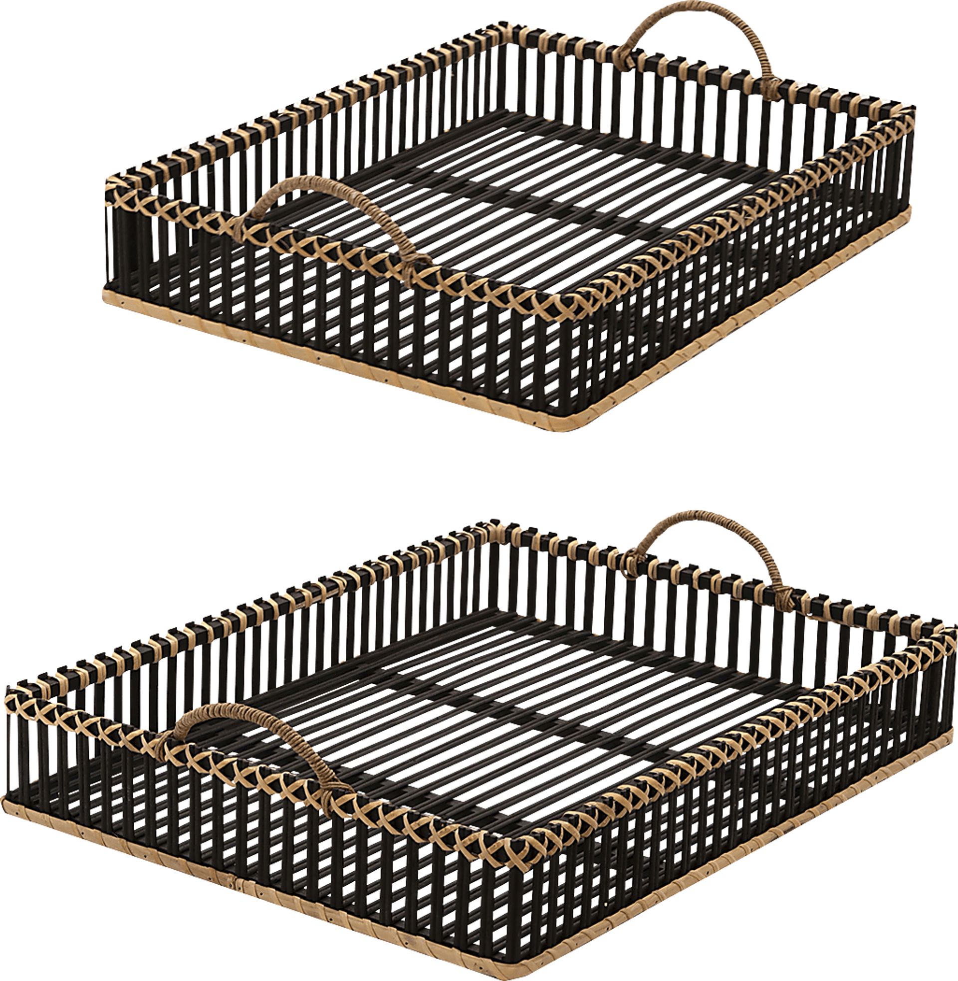 Ramlow Black Tray, Set of 2 - Image 1