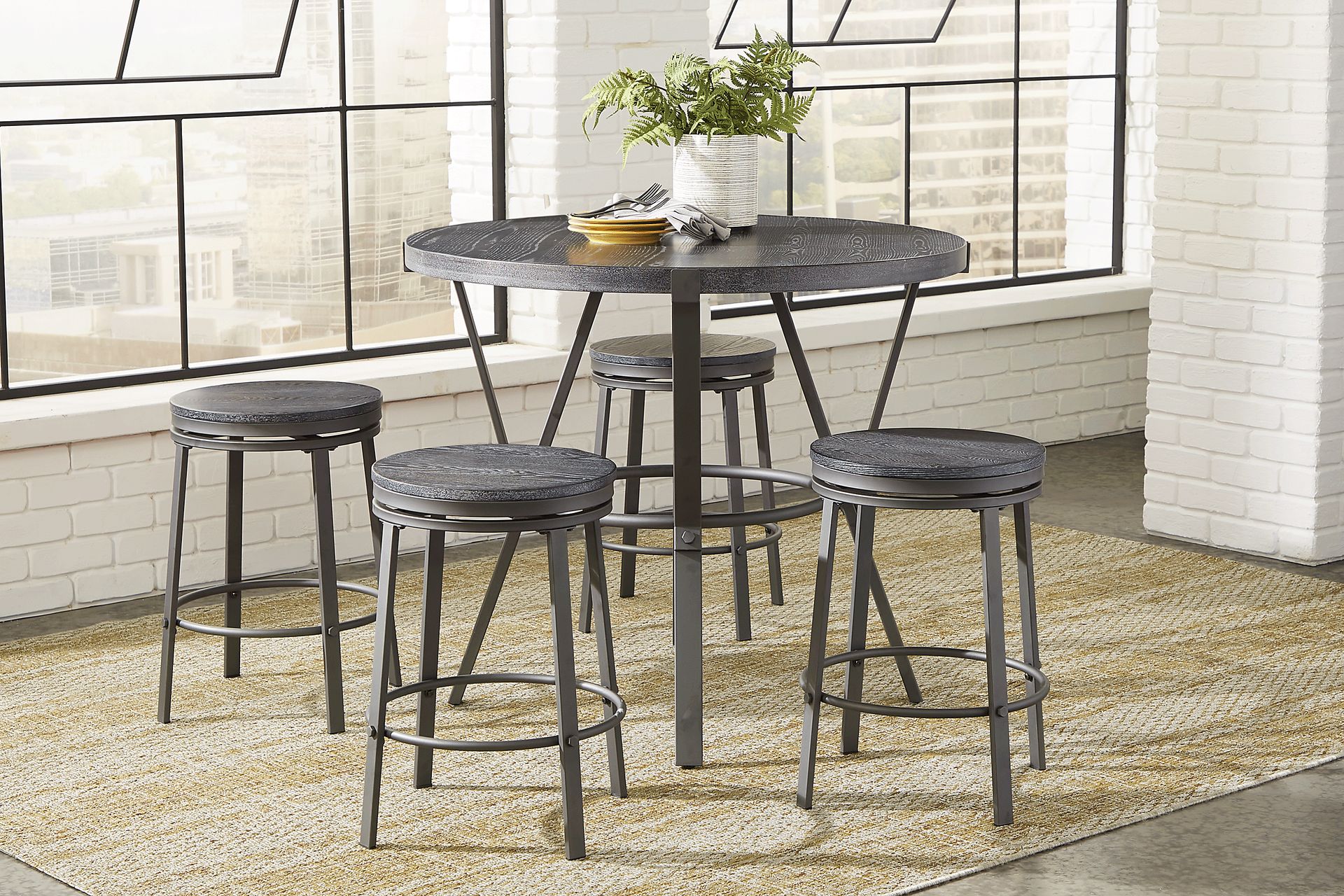 Ramona Gray Round Counter Height Dining Table - Image 2