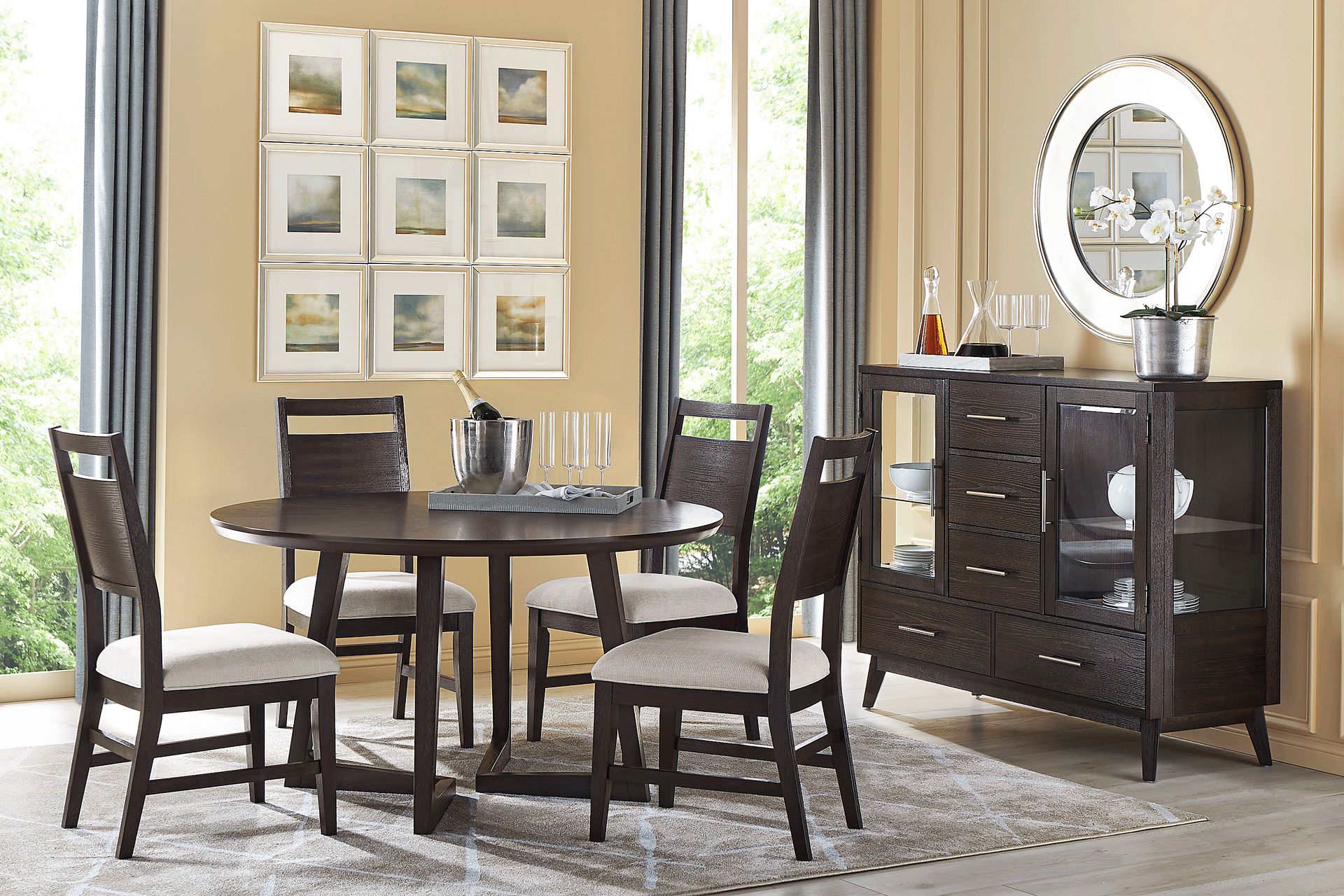 Ramore Espresso 5 Pc Round Dining Room - Image 1