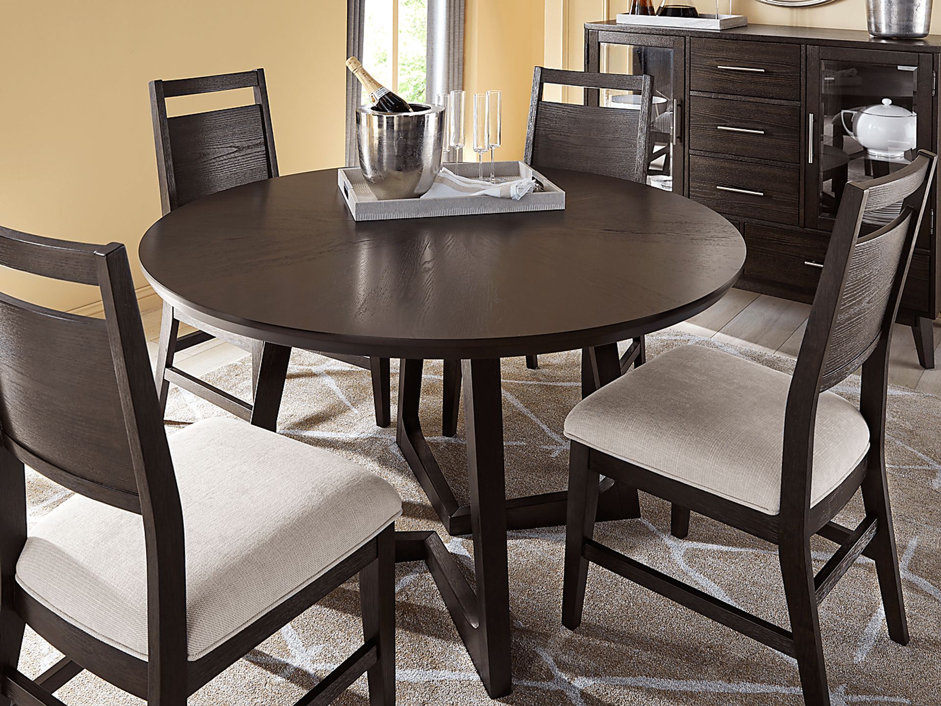 Ramore Espresso 5 Pc Round Dining Room - Image 3