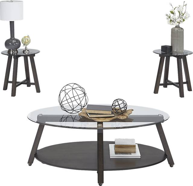 Ramsgate Brown 3 Pc Table Set - Thumbnail - Image 1