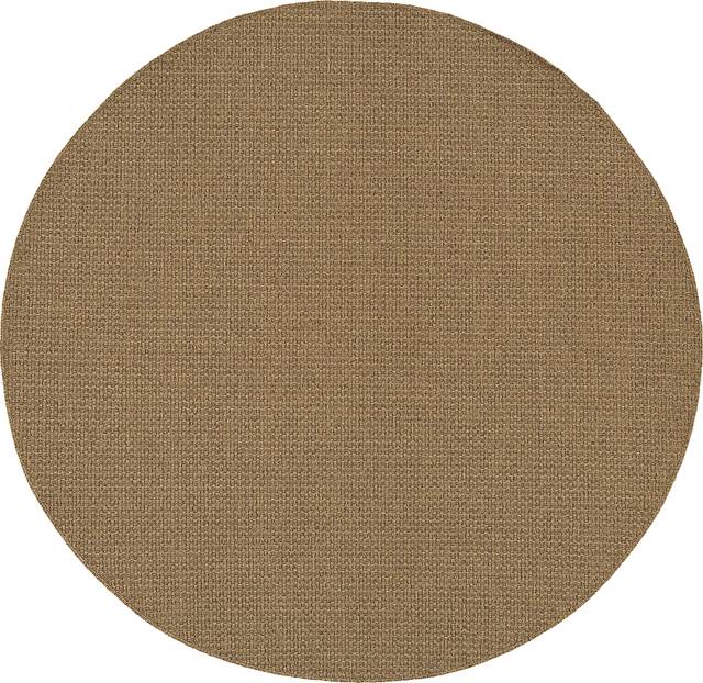 Randi Brown 7'10 Round Indoor/Outdoor Rug - Thumbnail - Image 1