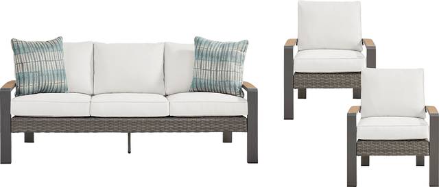 Randolph Gray 3 Pc Outdoor Seating Set - Thumbnail - Image 1