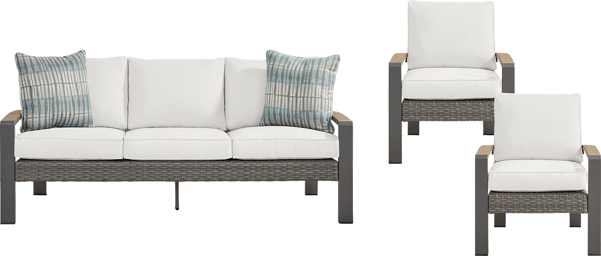 Randolph Gray 3 Pc Outdoor Seating Set - Image 1