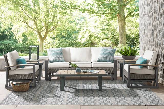 Randolph Gray 4 Pc Outdoor Glider Seating Set - Thumbnail - Image 1