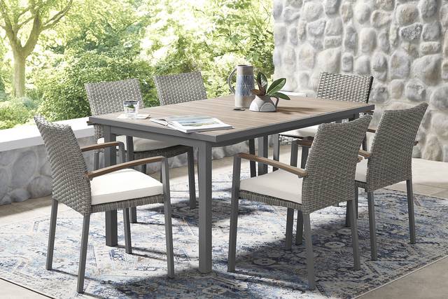Randolph Gray 7 Pc Outdoor Dining Set - Thumbnail - Image 1