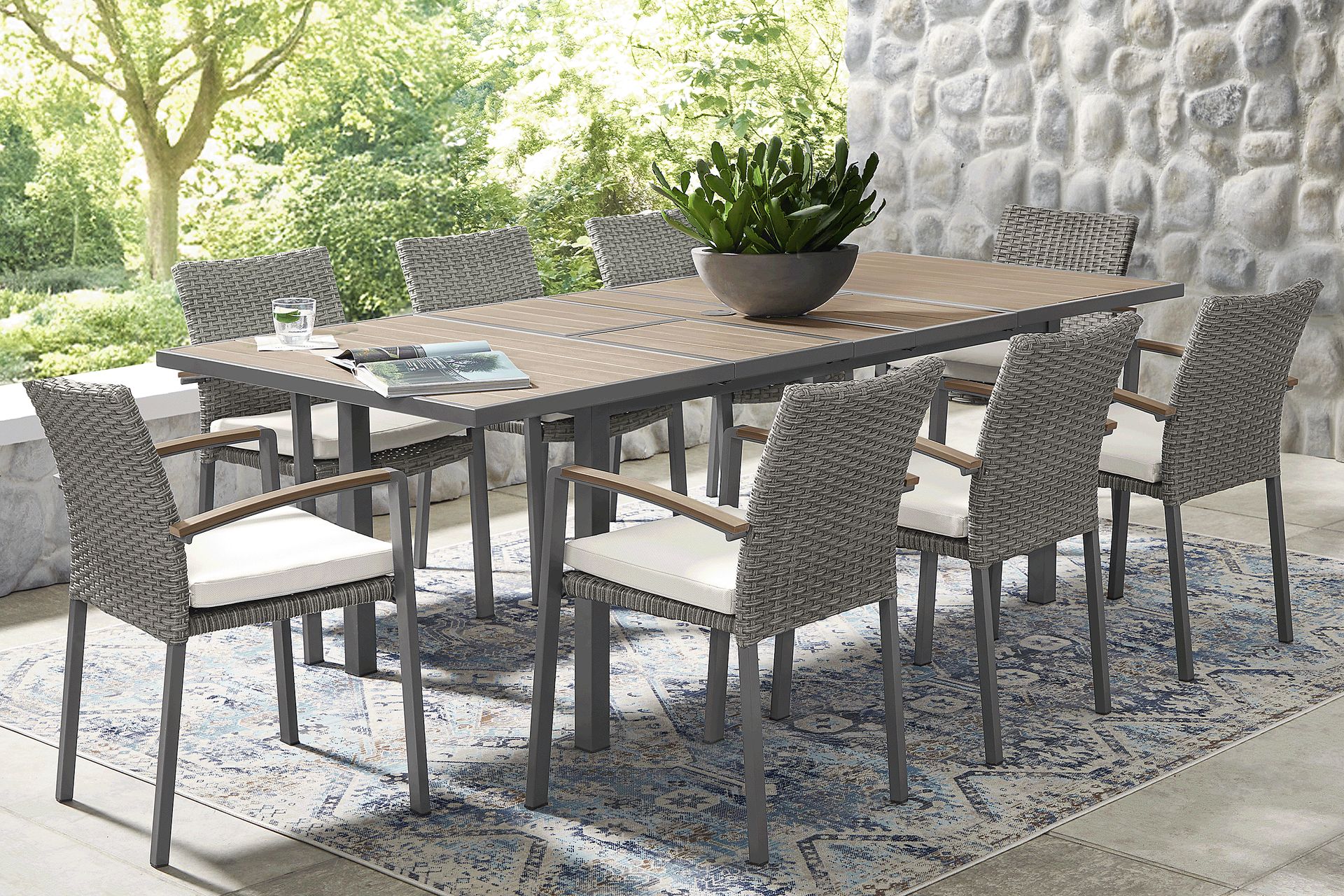 Randolph Gray 9 Pc Outdoor Extension Dining Set - Image 1