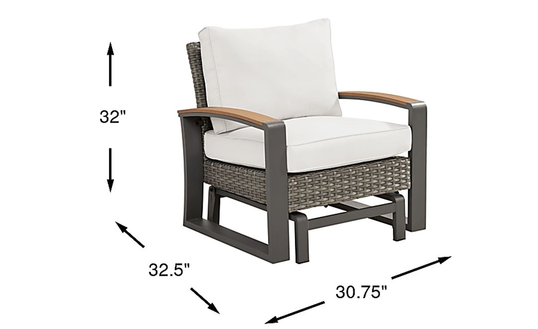 Randolph Gray Outdoor Glider Club Chair