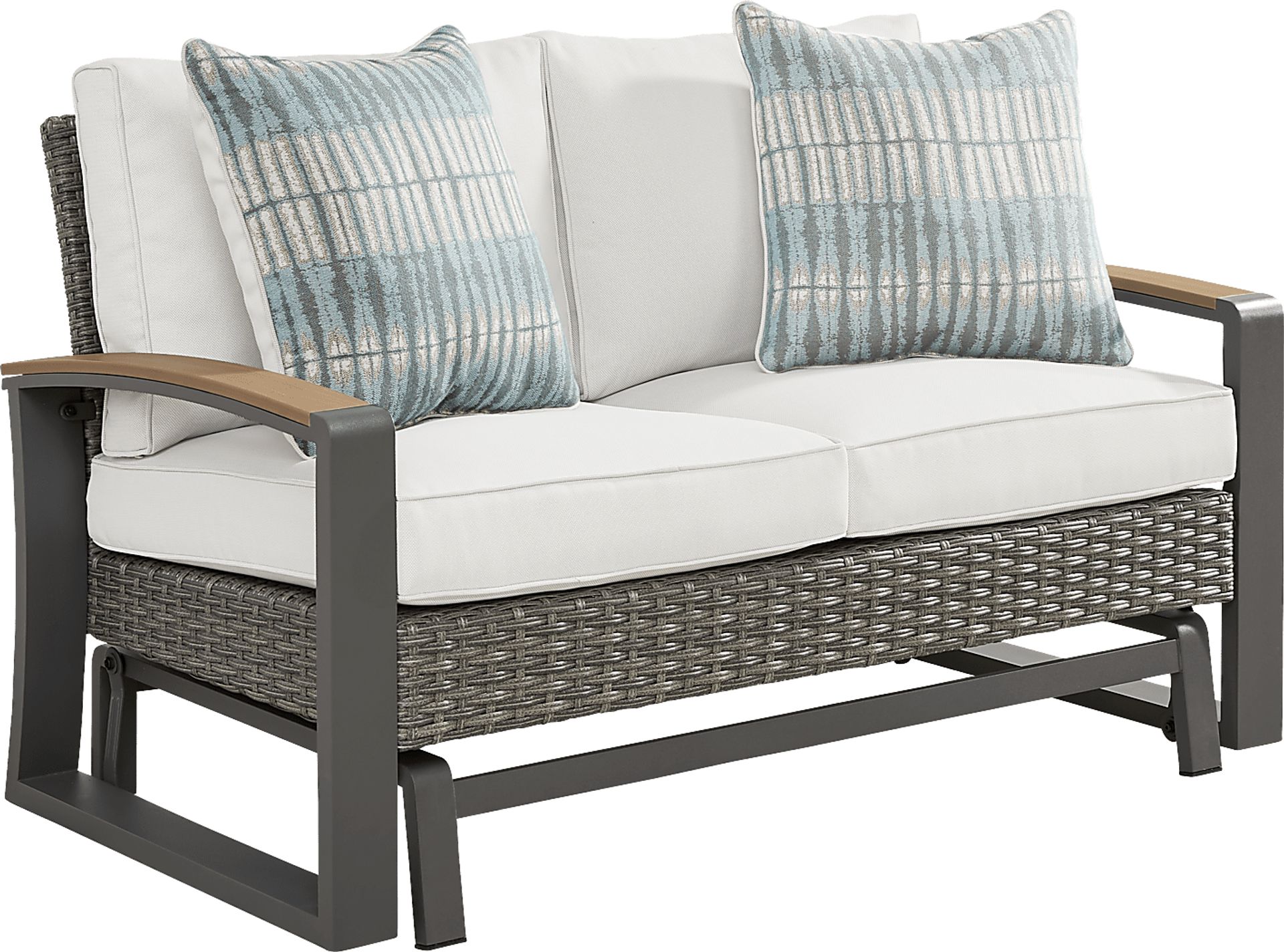 Randolph Gray 4 Pc Outdoor Glider Loveseat Seating Set - Image 3
