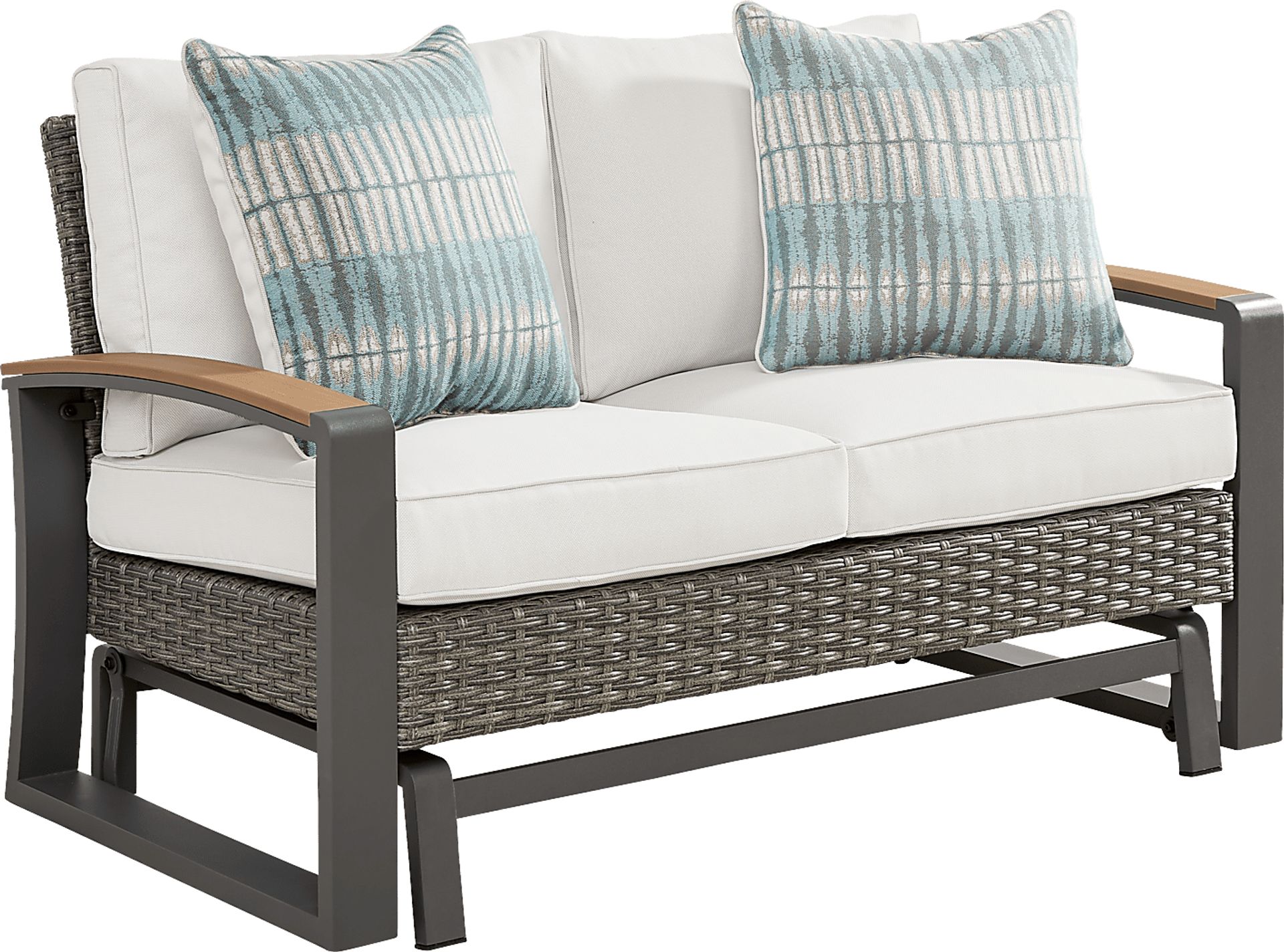 Randolph Gray Outdoor Glider Loveseat - Image 2