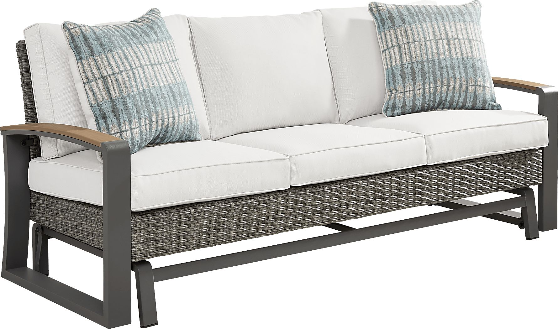 Randolph 4 Pc Gray Aluminum Outdoor Gliding Seating Set With