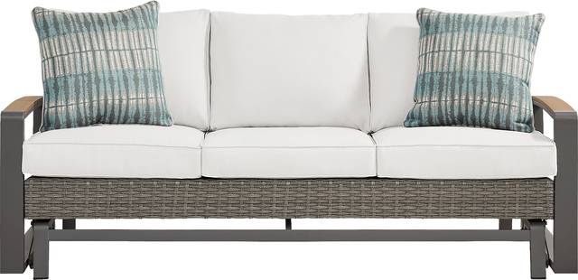 Randolph Gray Outdoor Glider Sofa - Thumbnail - Image 1