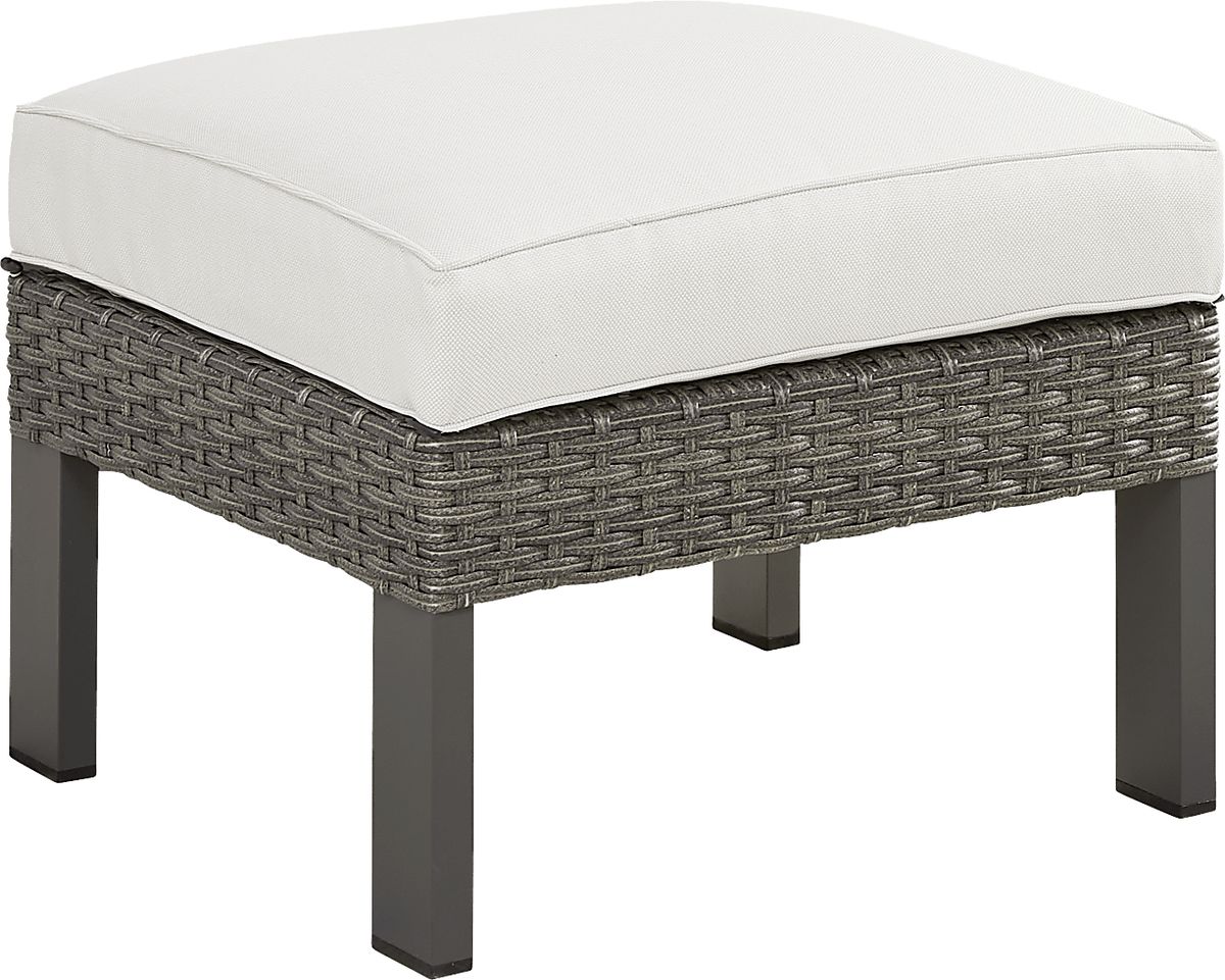 Randolph Gray Aluminum Outdoor Ottoman | Rooms to Go