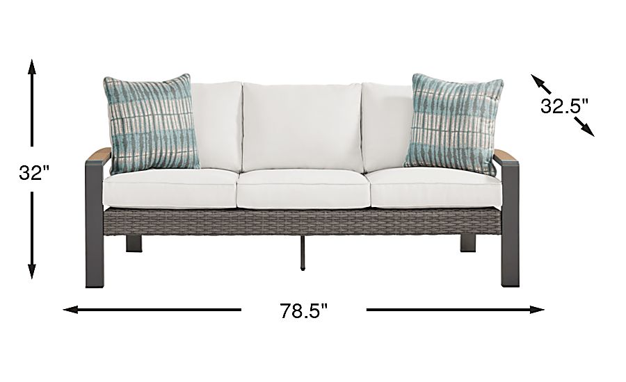 Randolph Gray Outdoor Sofa - Thumbnail 3