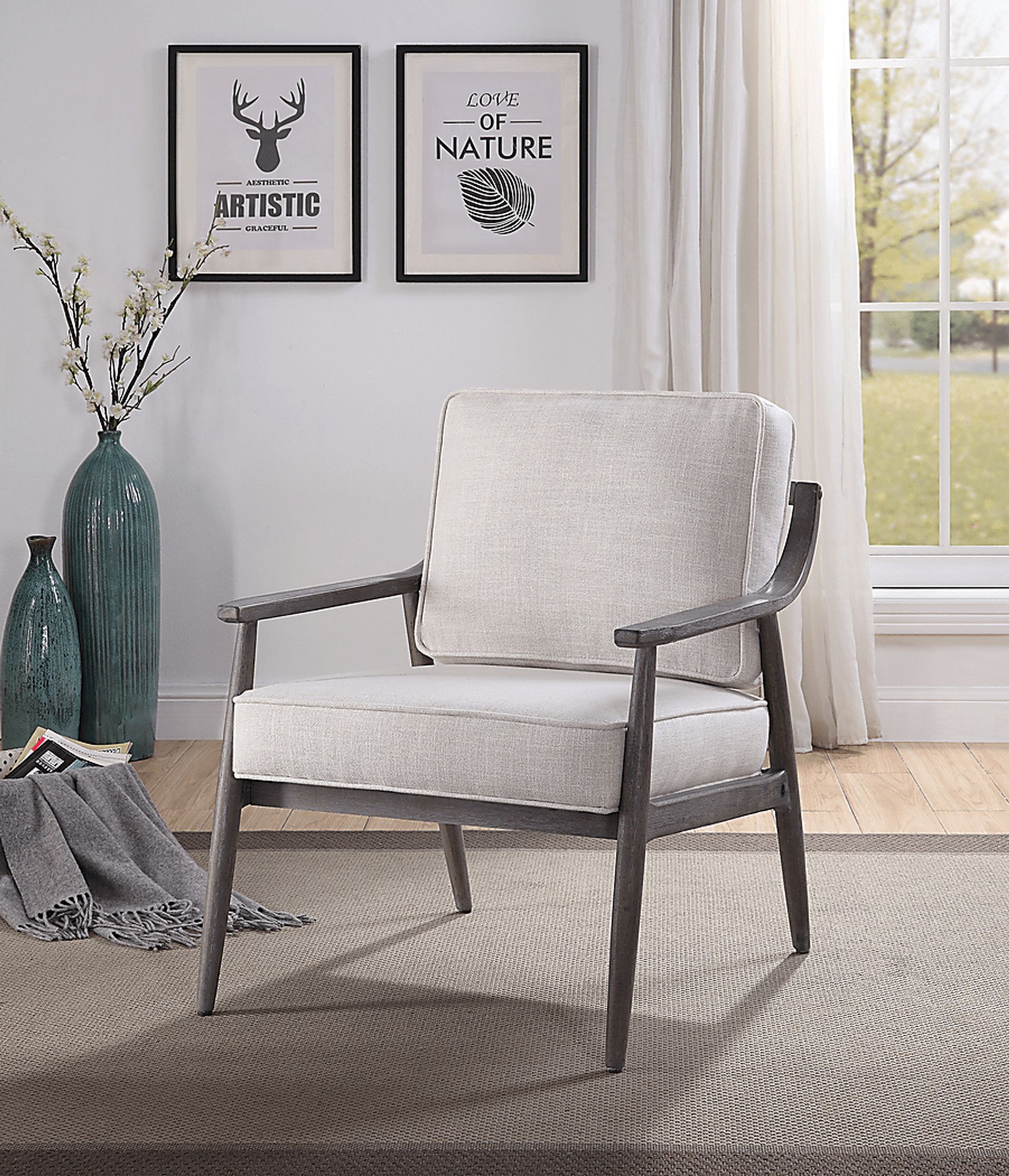 Ranelo II Cream Accent Chair - Image 2