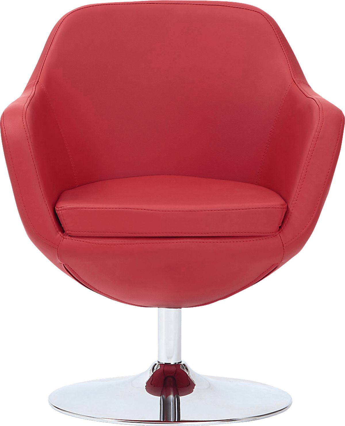 Rantoul Red Faux Leather Fabric Swivel Accent Chair | Rooms to Go