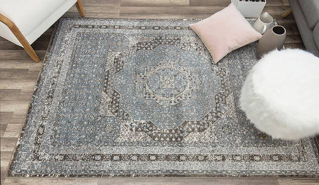 Ranvir Blue 5' x 7' Rug - Thumbnail - Image 3