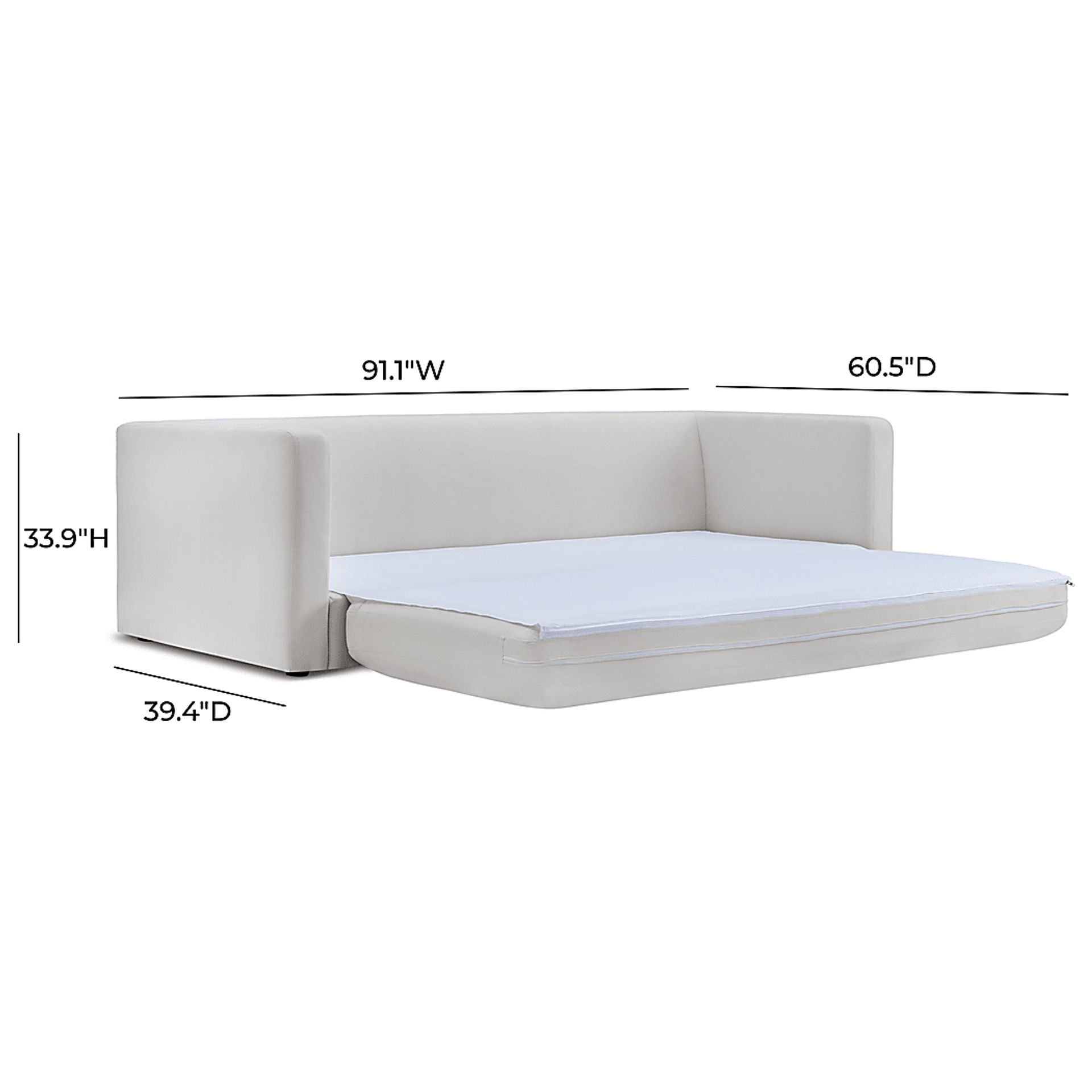 Rapalla Cream Linen Sleeper Sofa - Image 11
