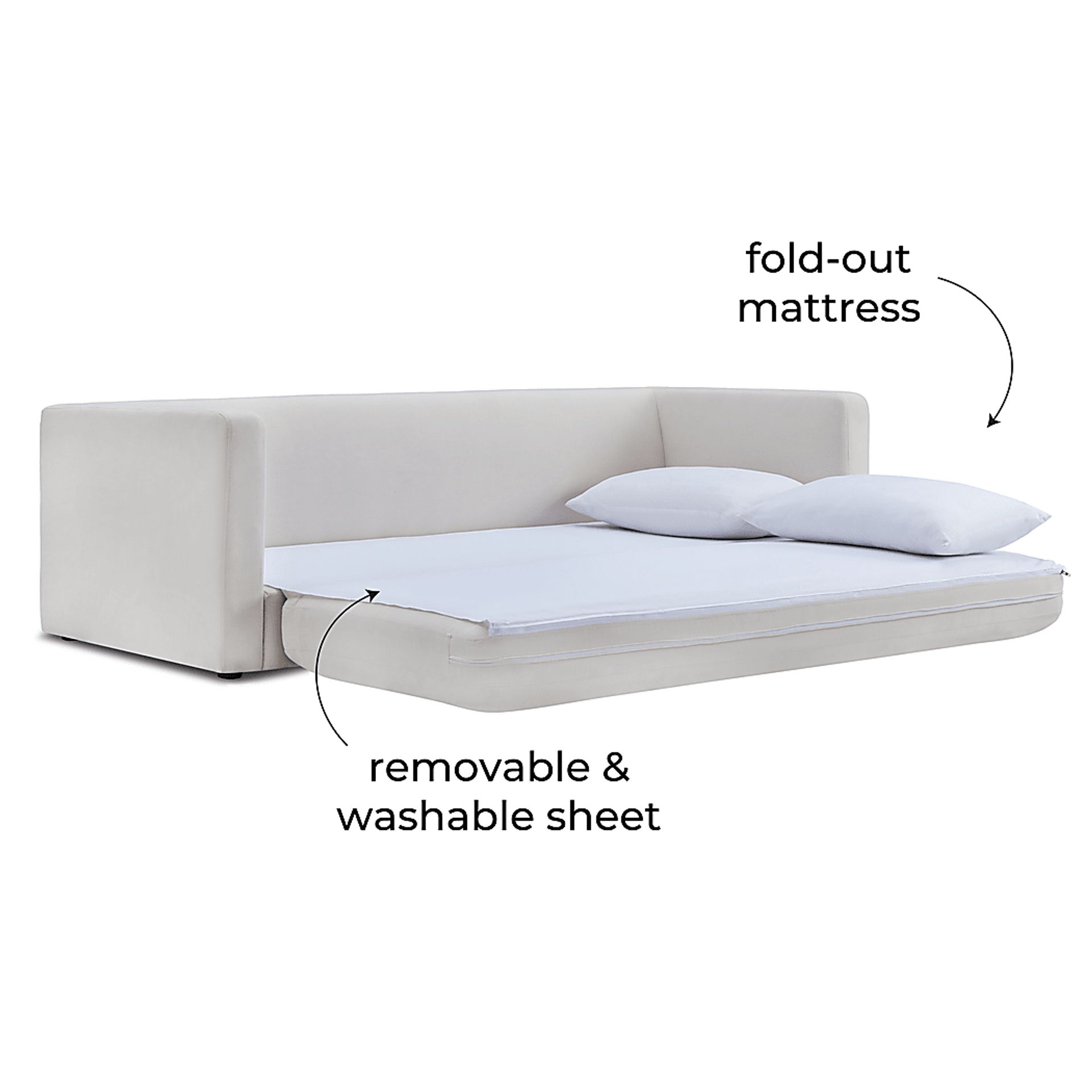 Rapalla Cream Linen Sleeper Sofa - Image 7