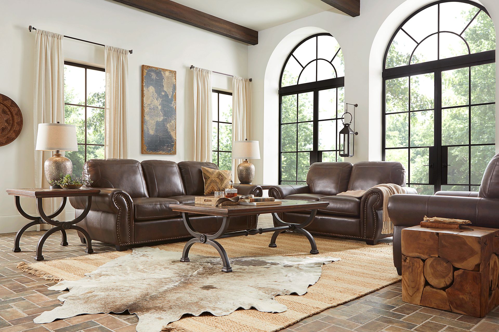 Rapallo Mahogany Leather Sofa - Image 2