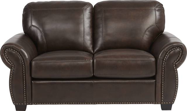 Rapallo Mahogany Leather 7 Pc Living Room - Thumbnail - Image 3