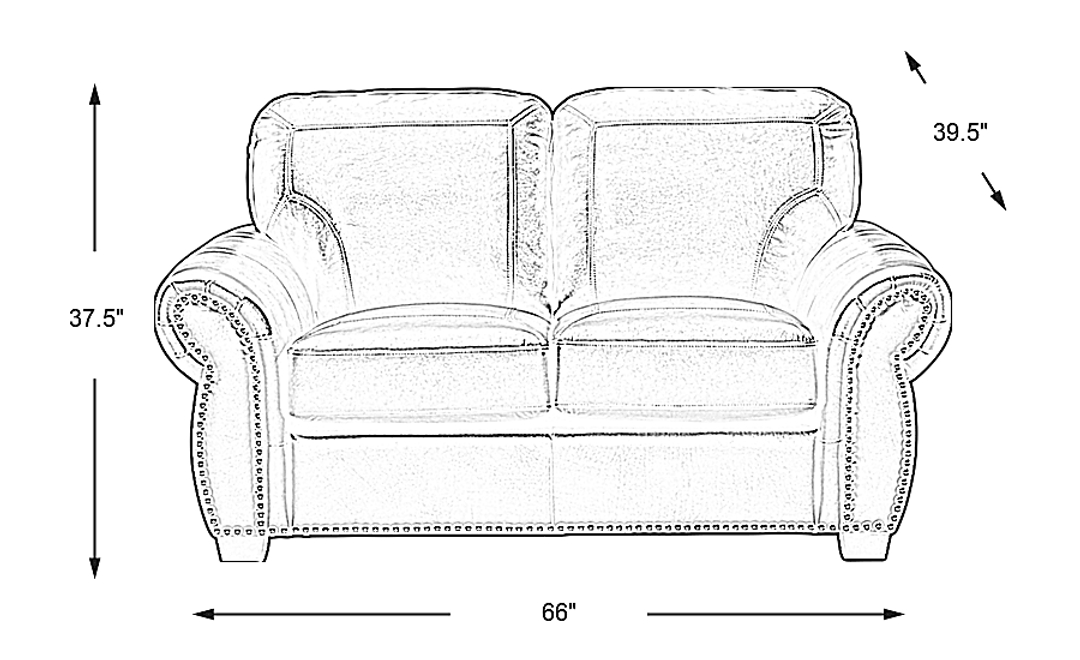 Rapallo Mahogany Leather Loveseat