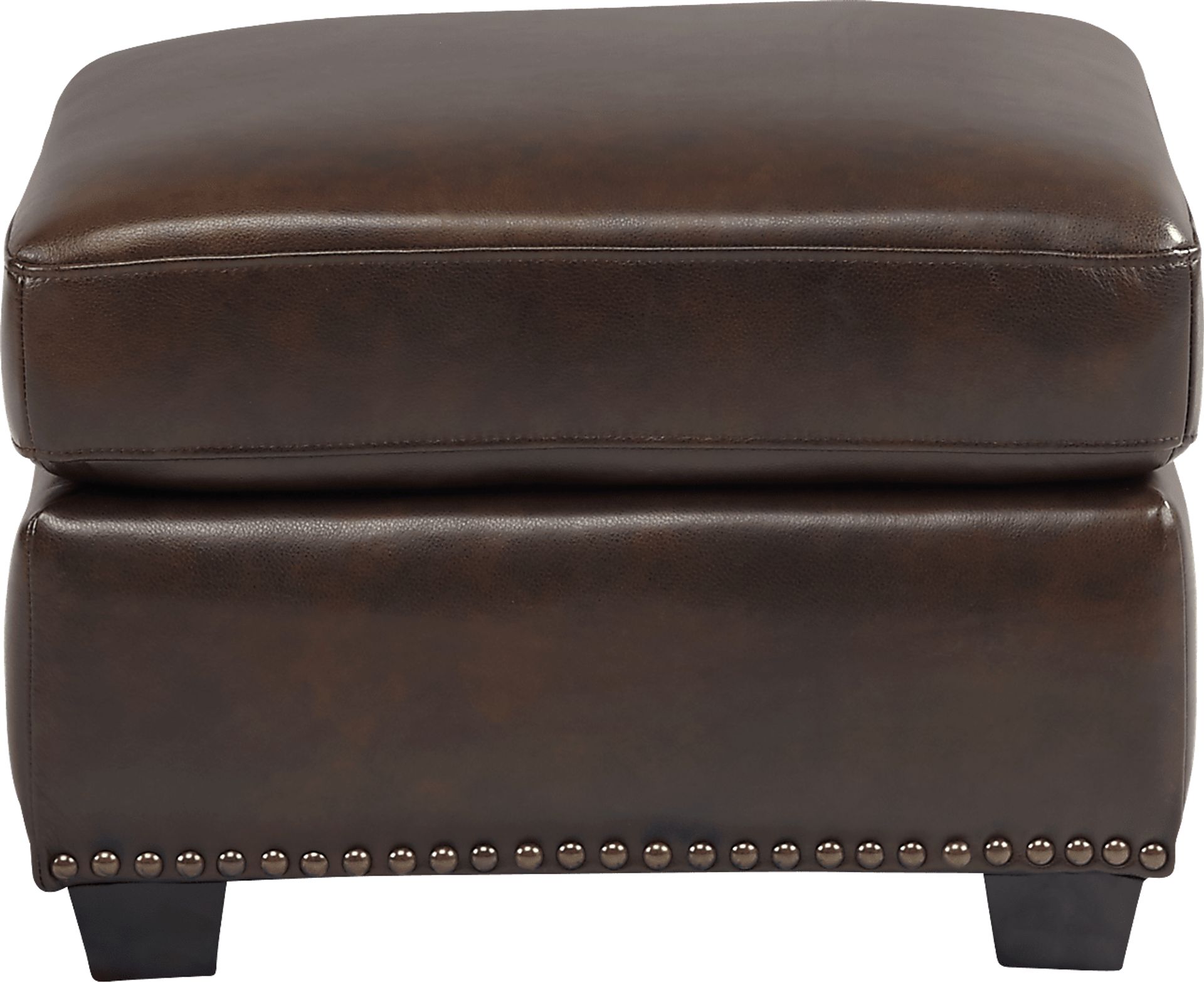Rapallo Mahogany Leather Ottoman - Image 2